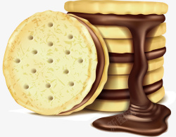 巧克力夹心饼干矢量图素材