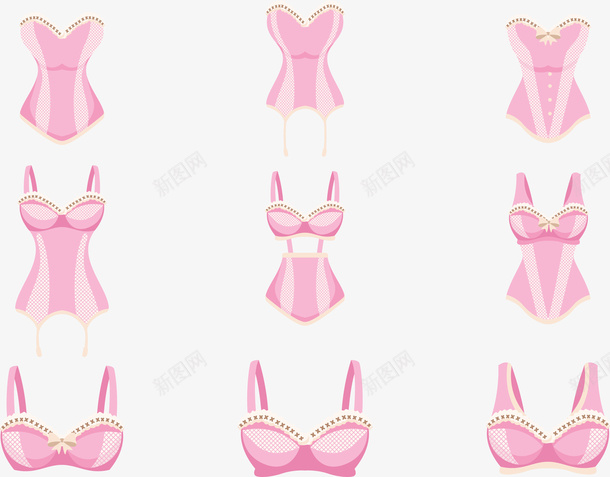 粉色内衣裙子矢量图ai免抠素材_88icon https://88icon.com 内衣 粉色 裙子 矢量图