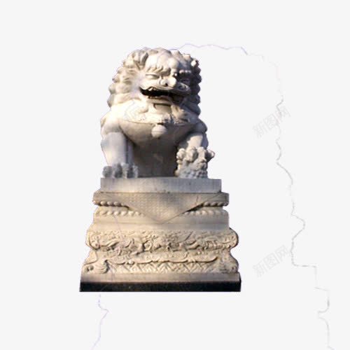 石狮雕像png免抠素材_88icon https://88icon.com 白色 石狮 雕像 雕塑
