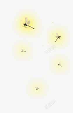 发光的蜻蜓素材