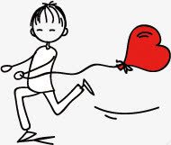卡通男孩心形红色气球png免抠素材_88icon https://88icon.com 卡通 心形 气球 男孩 红色