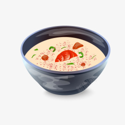 卡通手绘一碗汤美食素材