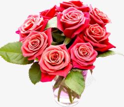 梦幻粉色玫瑰装饰花束素材