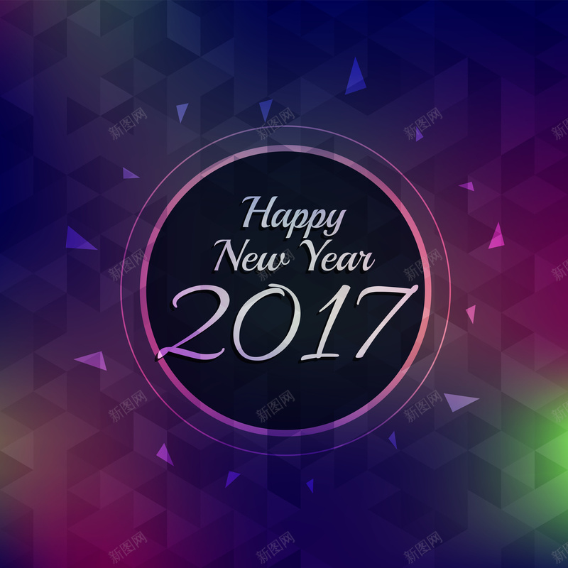 2017新年彩色背景矢量图ai设计背景_88icon https://88icon.com 2017 几何多边形 开心 新年彩色背景 新年快乐 激情 狂欢 矢量图