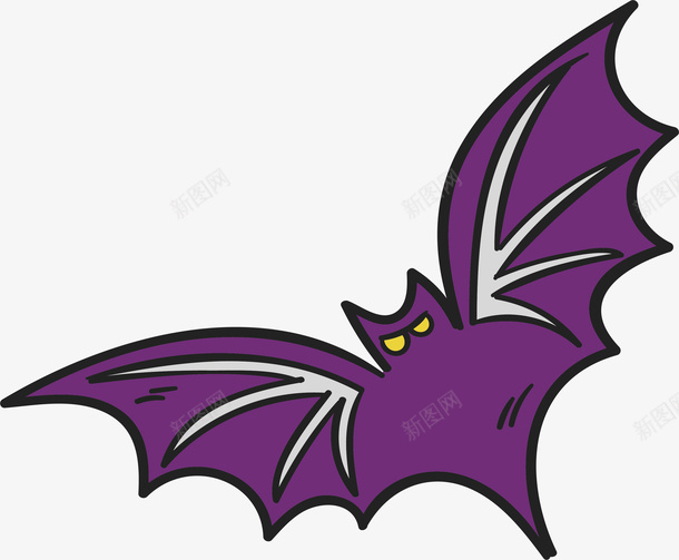 紫色蝙蝠矢量图ai免抠素材_88icon https://88icon.com 万圣节 吸血蝙蝠 手绘蝙蝠 矢量png 紫色蝙蝠 蝙蝠 矢量图