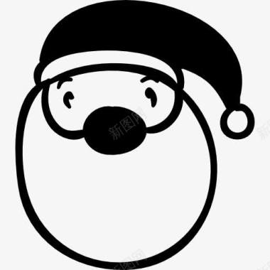 圣诞老人脸圣诞老人的头图标图标