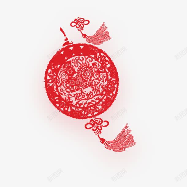 红色中国结剪纸png免抠素材_88icon https://88icon.com 剪纸 新年 红色 节日素材中国出风口