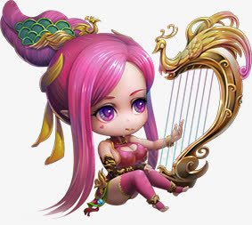 弹竖琴的卡通女孩手绘古风png免抠素材_88icon https://88icon.com 卡通 古风 女孩 手绘 竖琴