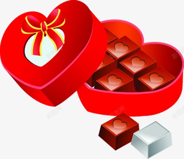 红色爱心巧克力礼盒png免抠素材_88icon https://88icon.com 巧克力 爱心 礼盒 红色