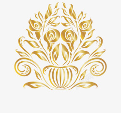 金色欧式花纹矢量图素材