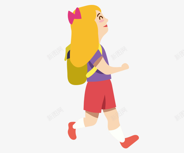 手绘走路的小女孩psd免抠素材_88icon https://88icon.com 手绘走路的小女孩 背着书包的女孩 走路的人 走路的女孩 走路的小人