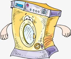 卡通滚筒洗衣机矢量图素材