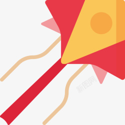 中国传统风筝红色放飞的一个风筝高清图片