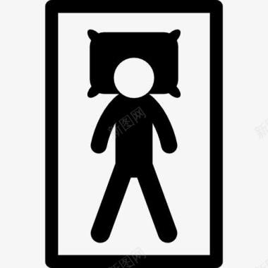 疲惫的人休息躺在床上图标图标