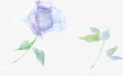 紫色梦幻手绘玫瑰素材