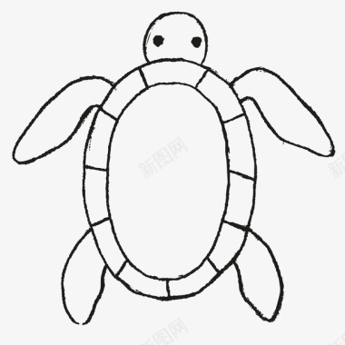手绘线条乌龟图标图标