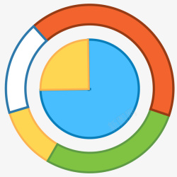 彩色标示彩色饼状图插画矢量图图标高清图片