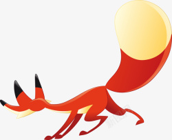 红色卡通狐狸装饰素材