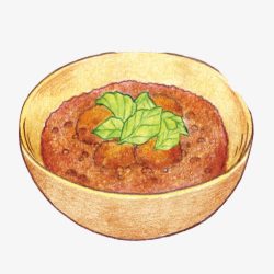 咖喱汤手绘画片素材