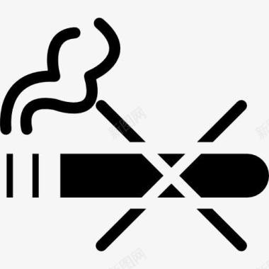 雪茄香烟无吸烟轮廓征图标图标