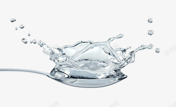 创意勺子上的水png免抠素材_88icon https://88icon.com 创意 勺子 水 艺术