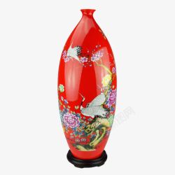 wo落地陶瓷大花瓶落地式创意红色大花瓶高清图片
