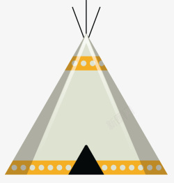 黄色波点印第安帐篷矢量图素材