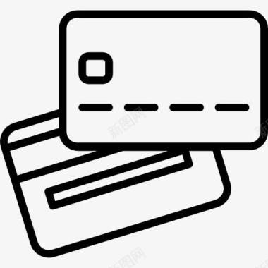 信用卡宣传册两张信用卡图标图标
