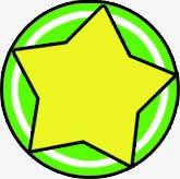 黄色五角星绿色圆形png免抠素材_88icon https://88icon.com 五角星 圆形 绿色 黄色