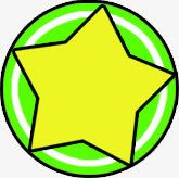 黄色五角星绿色圆形素材