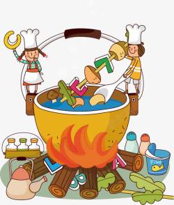 卡通做菜的厨师背景素材