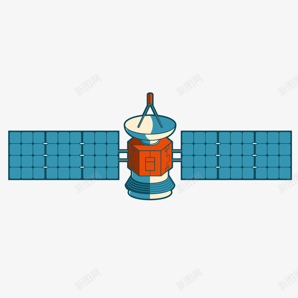 彩色手绘卫星元素矢量图ai免抠素材_88icon https://88icon.com 卡通插画 卫星 彩色 扁平化 手绘 方格 电能 科技 矢量图