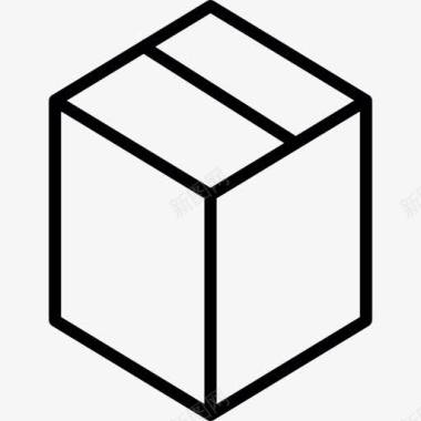 正方形盒封闭的储物箱图标图标