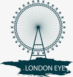 创意伦敦地标伦敦眼矢量图素材