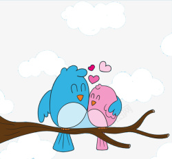 爱情可爱卡通小鸟片矢量图素材