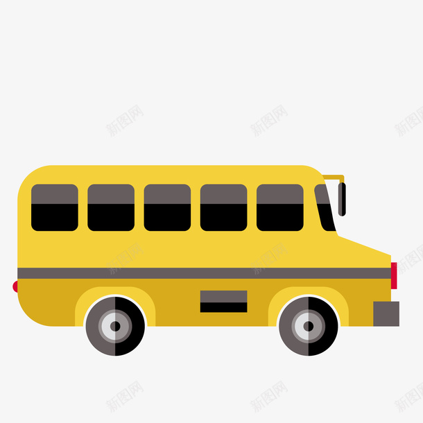 卡通扁平化黄色的校车矢量图ai免抠素材_88icon https://88icon.com 交通工具 卡通 扁平化 校车 车辆设计 黄色 矢量图