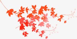 红色树叶秋日海报素材