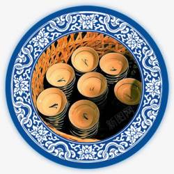 圆形青花瓷瓷器茶杯素材