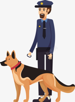 忠犬警察与警犬矢量图高清图片