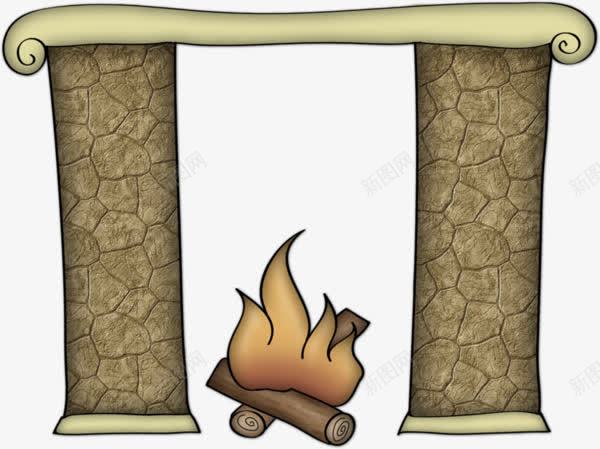卡通手绘老式壁炉火堆png免抠素材_88icon https://88icon.com 卡通手绘 壁炉 火堆 火堆元素 老式装饰