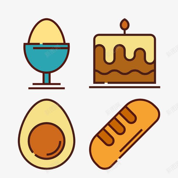 卡通生日蛋糕鸡蛋面包png免抠素材_88icon https://88icon.com 卡通 卡通食品 生日蛋糕 面包 鸡蛋
