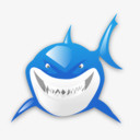 蓝色鲨鱼png免抠素材_88icon https://88icon.com 创意动物 卡通动物 卡通鱼 海里的动物 白色 蓝色 鲨鱼