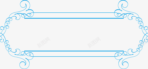 蓝色边框矢量图ai免抠素材_88icon https://88icon.com 可爱边框 报纸边框素材 矢量边框 边框素材 矢量图