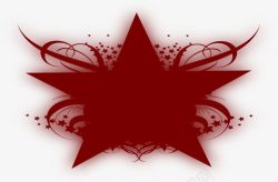 红色中式传统五角星花纹素材