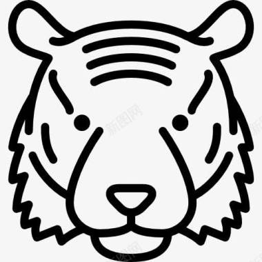 野生动物和海洋动物TigerHead图标图标