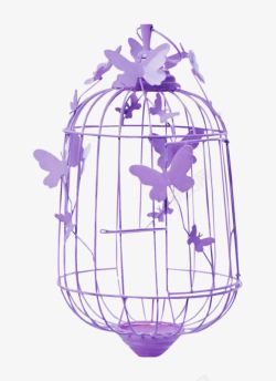 紫色鸟笼素材