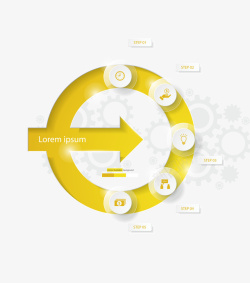 黄色圆形商务信息图表矢量图素材