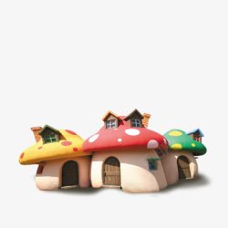 卡通蘑菇小房子素材
