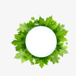 绿色装饰圆形标签素材