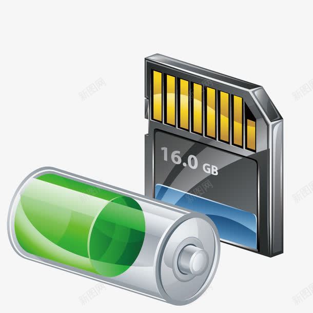 电池供电png免抠素材_88icon https://88icon.com 储存卡 手机 电池